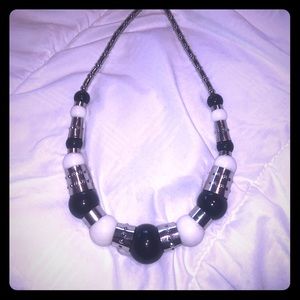 Black, White & Silver Necklace